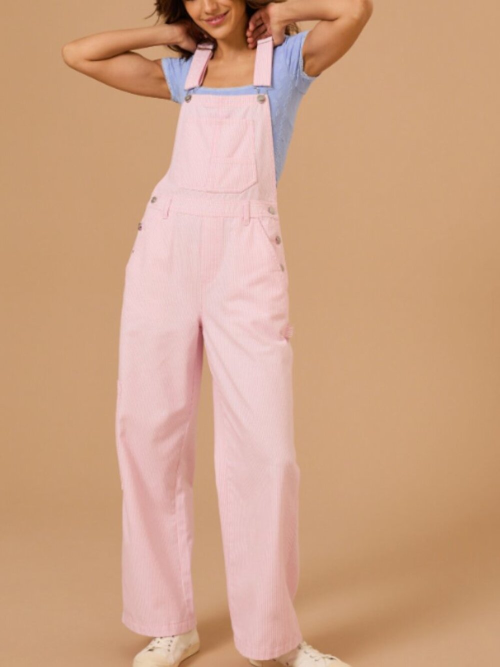 Altard State Pink stripe overalls